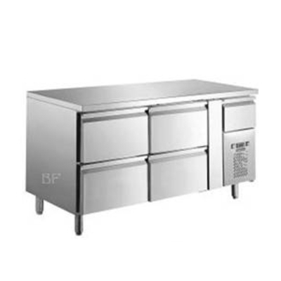 ../frankl24shop/Umluftkühlschrank Edelstahl mit 4-Fächern Kühl und Gefriergeräte